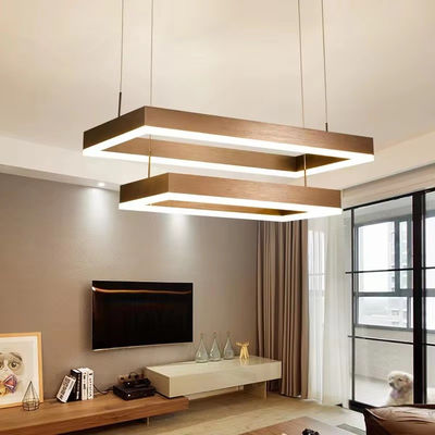Double Small Living Room Led Chandelier Modern Simple Rectangular Nordic Lighting Lobby Restoran Bar Hanging Lighting