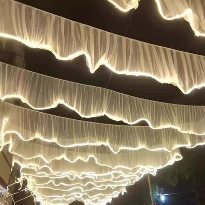 White Light S Strip Wedding Ceiling Curtain For Dance Hall Wedding Event Party Hall Decor Dengan Led Light Strip