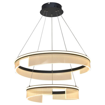 Ruang tamu Translucent yang indah Ruang makan Chandelier Dua cincin Ruang belajar Acrylic Chandelier