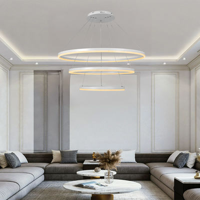 Villa Hotel ruang tamu Lingkaran Lampu Gantung Linear Mewah Lingkaran Ring Led Lestari