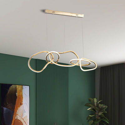 Golden Cross Ring Chandelier Luxury Hanging Lamps Modern LED Circle Ring Pendant Lampu