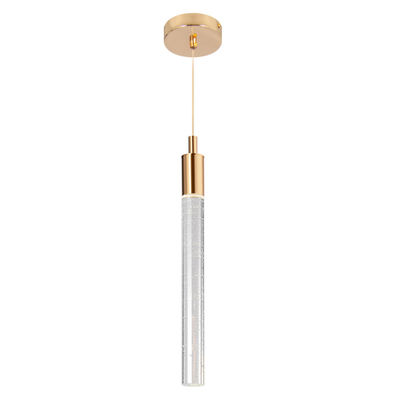 Gaya Minimalis Mewah Single Hanging Cylinder Shade Bedside Drop Light Crystal Pendant Light Modern