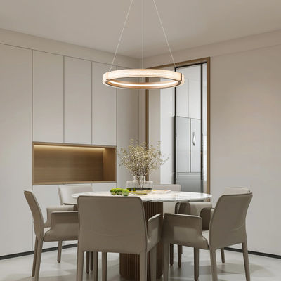 Bulat Modern Hanging Nordic Chandelier Creative Crystal Sand Iron Acrylic 3CCT Dimmable Led Pendant Lampu Untuk Dekorasi Rumah
