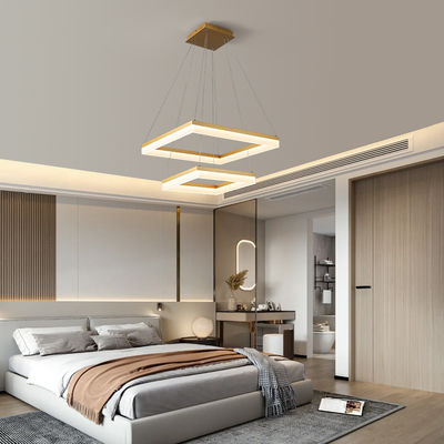 Double Square Modern Contracted Style Dining Room Chandel Personality Kreatif Square Atmosfer Keluarga Lampu Ruangan Tinggal Disesuaikan Ruang Tidur Master Studio Lampu