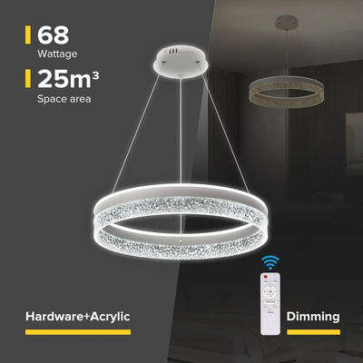 Desain minimalis Ruang tamu dalam ruangan Lingkaran Ruang tidur Lampu liontin acrylic Chandelier Emas Led Ring