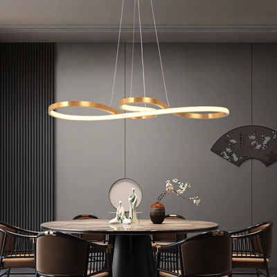 Spiral Emas Dan Putih Akrilik Diffuser Pendant Lampu Untuk Ruang Tamu Dan Dapur Terbuka Atau Ruang Tidur Pencahayaan Dekorasi