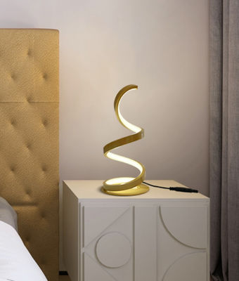 New Simple Gold Spiral Acrylic Metal Kamar Tidur Hotel Dekorasi Meja Lampu