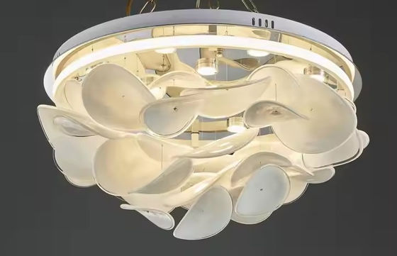 Nordic Simple Light French Living Room Bedroom Ceiling Light Modern Cream Creative Personality Lotus Leaf Designer Kamar Cahaya