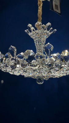 Lampu Mahkota Lampu Kristal Cerah Ruang tamu Ruang makan Villa Hotel Crystal Chandelier