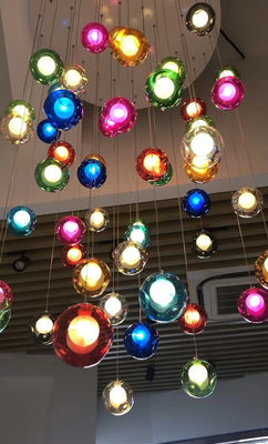Tangga Bola Kaca Panjang Lampu Gantung Lampu Langit-langit LED Lampu Rumah Kreatif Lampu Lampu Modern