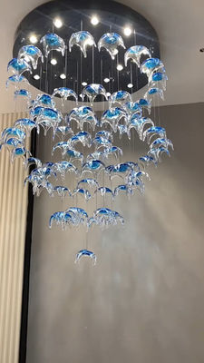 Glaze Art Tema Samudra Kaca Bintang Laut Chandelier Kreatif Dekoratif Chandelier