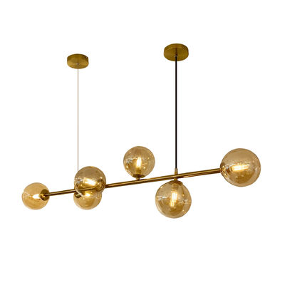 Lampu molekuler Nordik Magic bean kaca lentera putih kristal amber bola E27 listrik Perancis emas lustrer