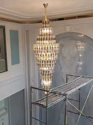 Lampu Pencahayaan Langit -langit Kustom untuk Hotel Villa Tangga Dekorasi Rumah Nordic Modern K9 Chandelier Crystal