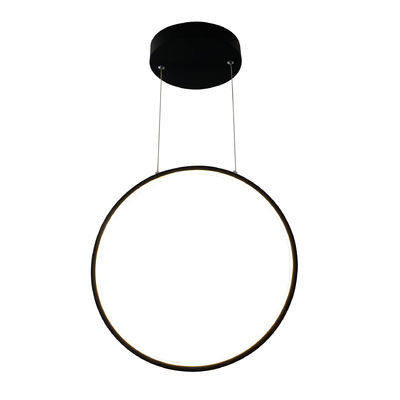 Panjang Suspensi Line Bulat Ring Kerongkongan Led Hitam Putih Dekoratif Modern Pendant Lampu
