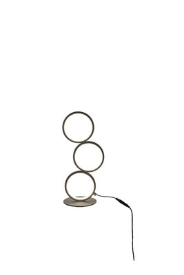 Lampu meja logam elegan tiga cincin Modern lampu meja aluminium dimmable