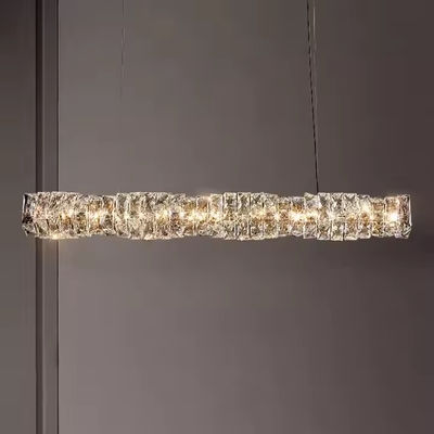 Modern Linear Crystal Chandelier Bar persegi panjang Chandelier kustomisasi Dining Pendant Lampu