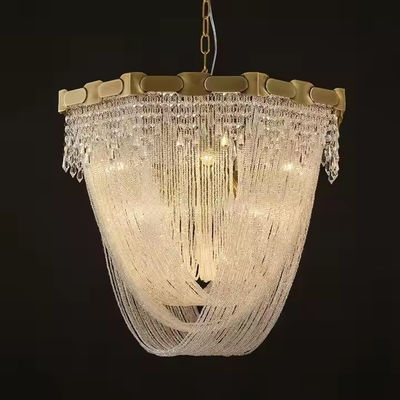 Proyek Modern Hotel Metal Tassels Lampu Lampu Langit-langit Tangga Dekorasi Rumah Tangga Lampu Lampu Pendant Lampu
