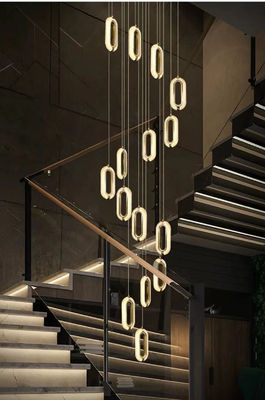 3200-6500K Tiga Warna Mengubah Lampu Lampu Lampu Modern Lampu Mewah Acrylic Oval Pendant Untuk Rumah Dan Restoran