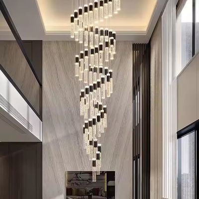 Villa Kristal yang indah Lampu Tangga Tangga Berputar Modern Kamar Tidur Hotel Sederhana Dupleks Lampu Tangga Led