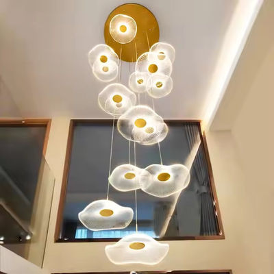 Desain Modern Lotus Leaf LED Langit-langit Lampu Akrilik Tangga Rumah Mewah Lampu Dekoratif Lampu Lampu