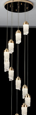 Custom LED Villa Hotel Tangga Lampu Dekorasi Tinggi Modern Acrylic Chandelier Pendant Light 30000 Jam Umur