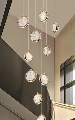 Contemporary Round Crystal Ball Chandelier Untuk Villa Mall Hotel Loft dapur ruang tamu