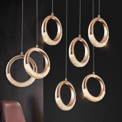 Lampu Postmodern Lampu Pendant Mewah Untuk Tangga Kamar Tidur Dan Meja Makan 50000 Jam Umur Aluminium Bahan Akrilik