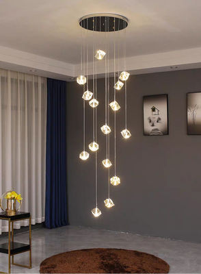 Crystal Chandelier Lampu Ruang Tamu Lampu Tangga Dupleks Untuk Atmosfer Modern