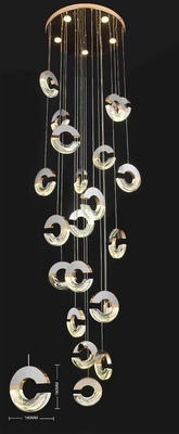 Modern Loft Chandelier Desain C-type acrylic Chandelier untuk Minimalis Ceiling Chandelier di ruang tamu Lampu tangga