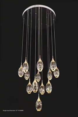 Crystal Light Rotating Staircase Perfume Bottle-Shaped Staircase Light Untuk Ruang Tamu Duplex