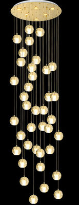 Multi-faceted Spherical Crystal Chandelier Adjustable Height Entryway Chandelier Dengan Sumber Cahaya LED Dan Desain yang Dapat Dikustomisasi