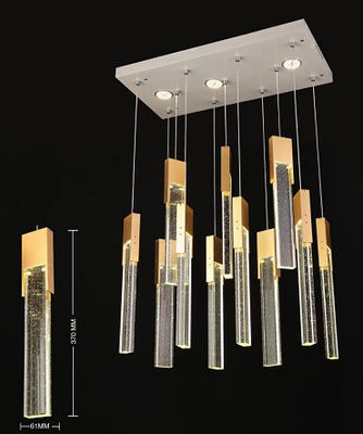 Lampu Lampu DY2838 Crystal Emas kotak persegi kecil 61 * 370mm Desain lengkap dan sampel kustomisasi