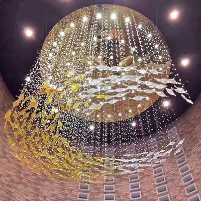 Kantor penjualan lampu kotak pasir kristal sederhana lampu liontin seni modern kaca lampu ruang tamu hotel lobi lampu non-standar