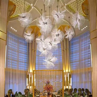 Duplex Villa Banquet Hall Hotel Lobby Dandelion Lampu Modeling Departemen Penjualan Seni Hollow Lampu Non-standar