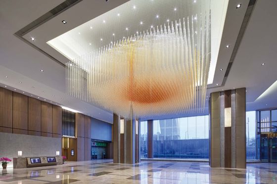 Besar Non Standar Teknik Custom Mall Lobby Departemen Penjualan Air Club Villa Crystal Strip Chandeliers