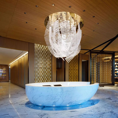 Creative Crystal Light Custom Modern Luxury White Art Ceiling Chandelier Untuk Lobby Hotel Dengan Bentuk Khusus Dan Range Tegangan Luas