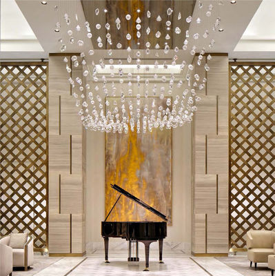 Hotel Lobby Villa Dekorasi Tangga Modern Langit-langit Kaca Kristal Besar Lampu Lampu Gantung