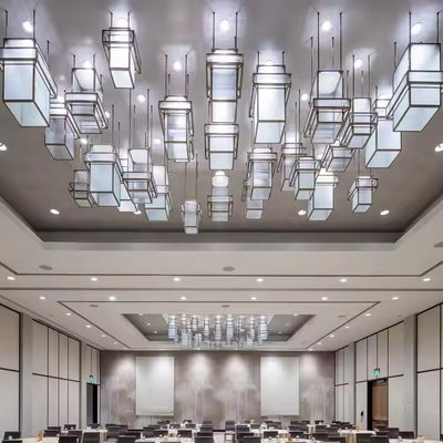 Gaya Cina Hotel Modern Mall Lobby Ruang Makan Lampu Dekoratif Dengan Bahan Badan Aluminium