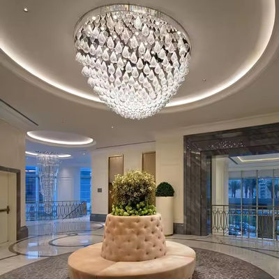 Custom besar modern sederhana tangan bertiup kaca liontin lampu langit-langit Nordic kreatif untuk hotel lobby restoran