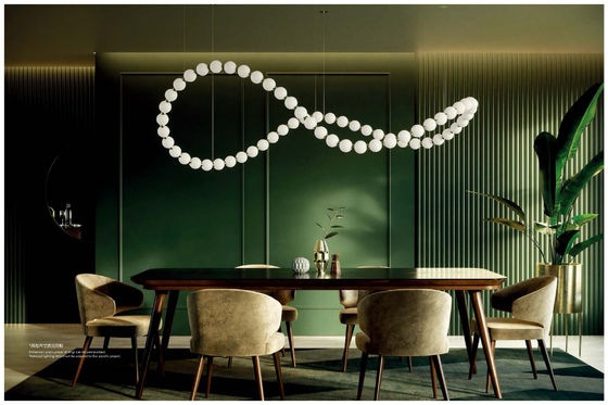 Mutiara Kalung Buddha Bola Kaca Villa Hotel Desain Kreatif Mewah High-End Chandelier Non-Standard High-End Custom