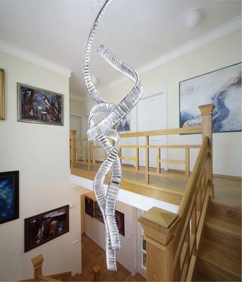 Villa High Stairs Double Crystal Light Atmosphere Ribbon Zhongshan Lampu Dekorasi Rumah Pencahayaan Ruang Tamu Lampu 30 KG