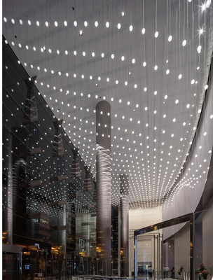 Proyek khusus Dekorasi dalam ruangan besar Villa Mall Hall Hotel Acrylic Led Chandelier