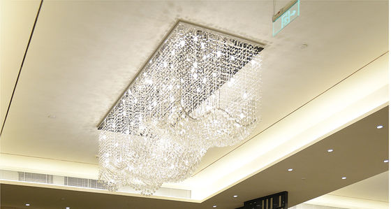Ruang tamu modern yang disesuaikan gelombang LED string string kristal lampu kristal hotel rekayasa kristal gantung gantung