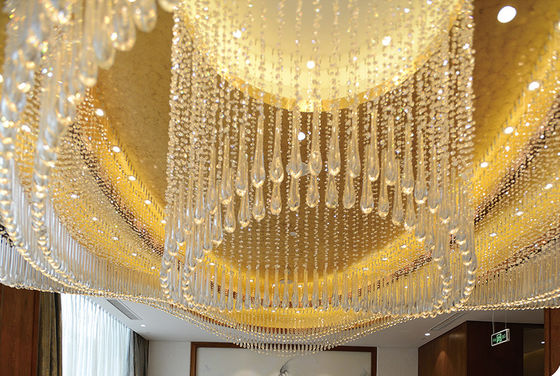 Hotel Pernikahan Dekorasi Interior Kontemporer LED Modern Langit-langit Lampu Gantung Villa Hotel Tangga Mewah Crystal Chandelier