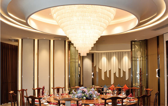 Modern Luxury Round Rock Crystal Chandelier untuk ruang tamu Villa Hotel Langit-langit Dekorasi Pencahayaan