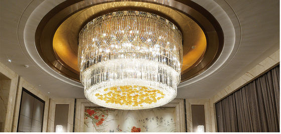 Hotel Pernikahan Dekorasi Interior Kontemporer LED Modern Langit-langit Lampu Gantung Villa Hotel Tangga Mewah Crystal Chandelier