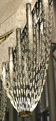 Jenis tirai bar kristal besar lampu gantung LED hiasan lampu gantung langit-langit tinggi