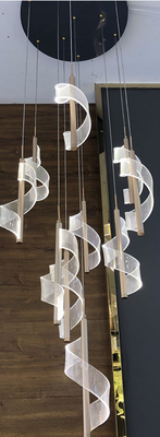 Lampu Gantung Spiral Raksasa Tangga Modern Hotel Lampu Gantung Putar Lampu Gantung Putar Dupleks Loft Tangga Led
