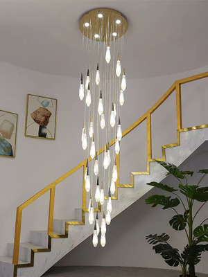 Modern LED 36-Lampu Chandelier Langit-langit Tinggi Hanging Fixture untuk pintu masuk Tangga Foyer Hallway Ruang Makan