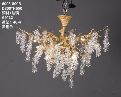 Grape Vine Home Decoration Chandelier Homestay Hall Custom Handmade Glass Plate Modern Retro Style Cabang Kreatif